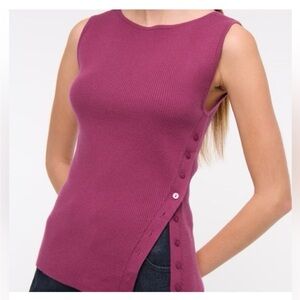 NWOT Abercrombie Asymmetrical Button Sweater Tank